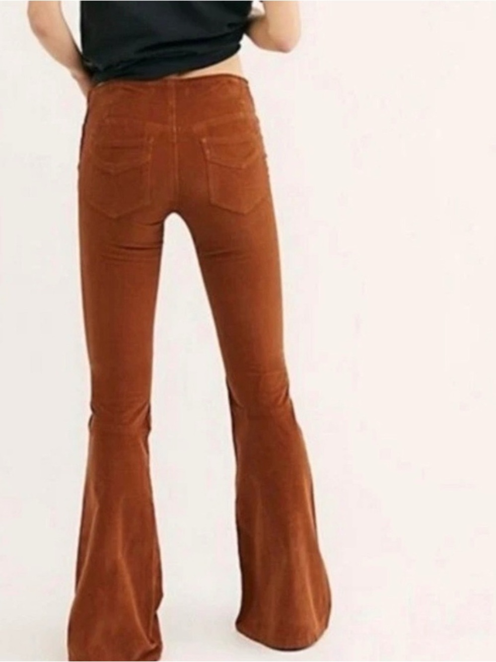 Free People Corduroy Bell Bottoms in Rust Brown - Picture 2 of 5